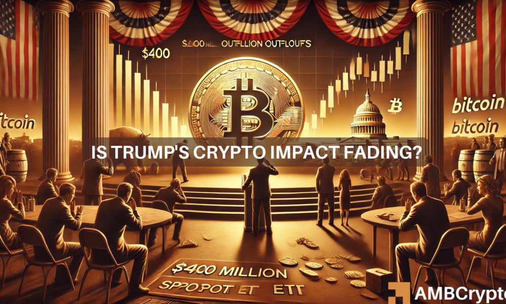 BTC ETFs face $400m outflows: Is Trump’s Bitcoin effect stalling?