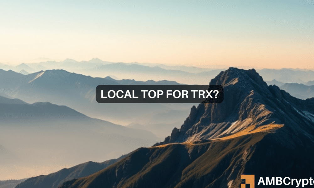 Is TRX at a local top? What the Sharpe ratio tells about its future