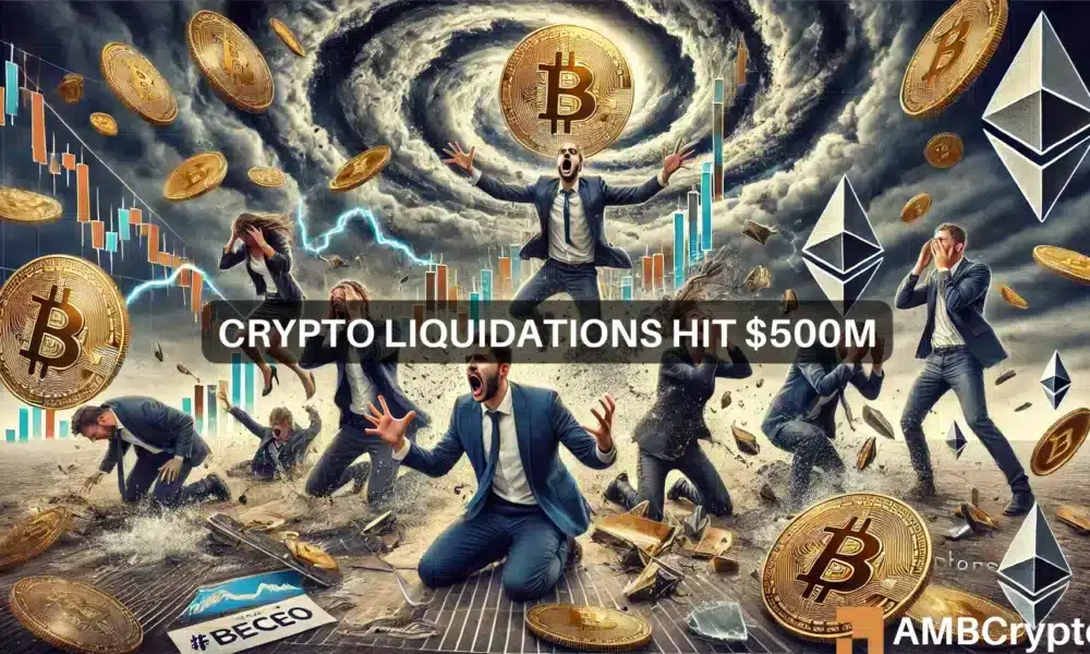 Weekend wipeout: Bitcoin stumbles, $500M in liquidations follow!