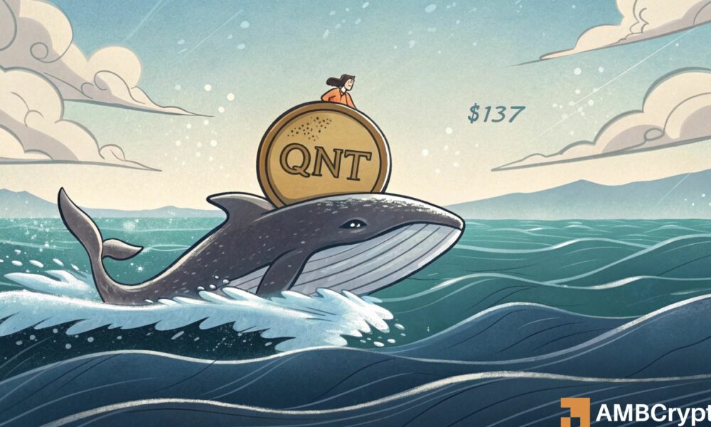 Assessing if a 1,000% whale activity surge can push QNT to $137